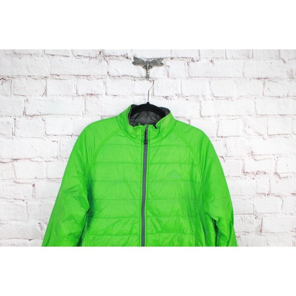 LL Bean Lime Green Nylon Full Zipper Light Weight Winter Jacket Size M - Picture 3 of 9